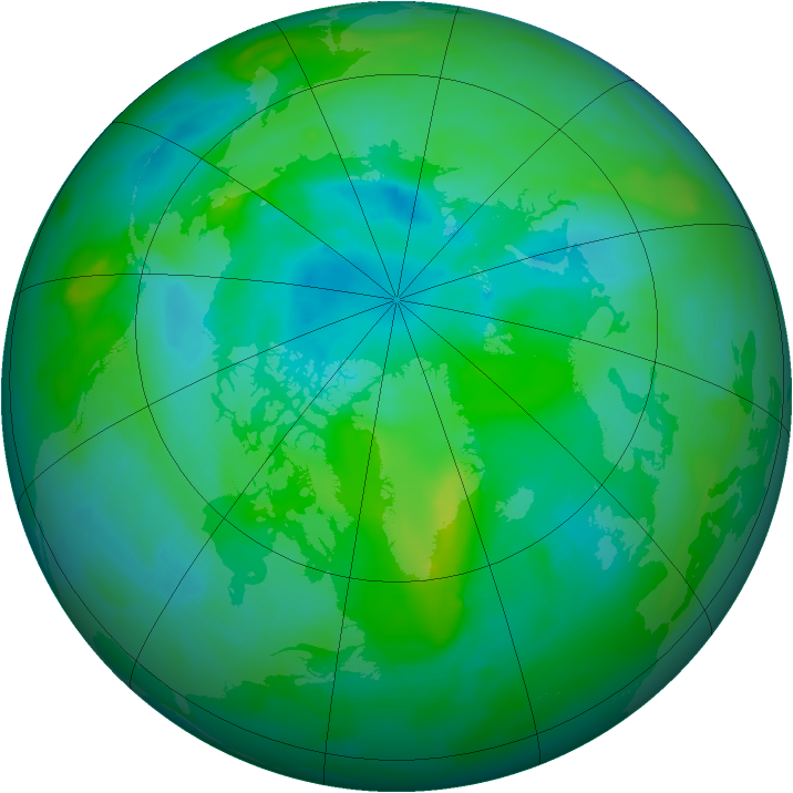 Arctic ozone map for 29 August 2013